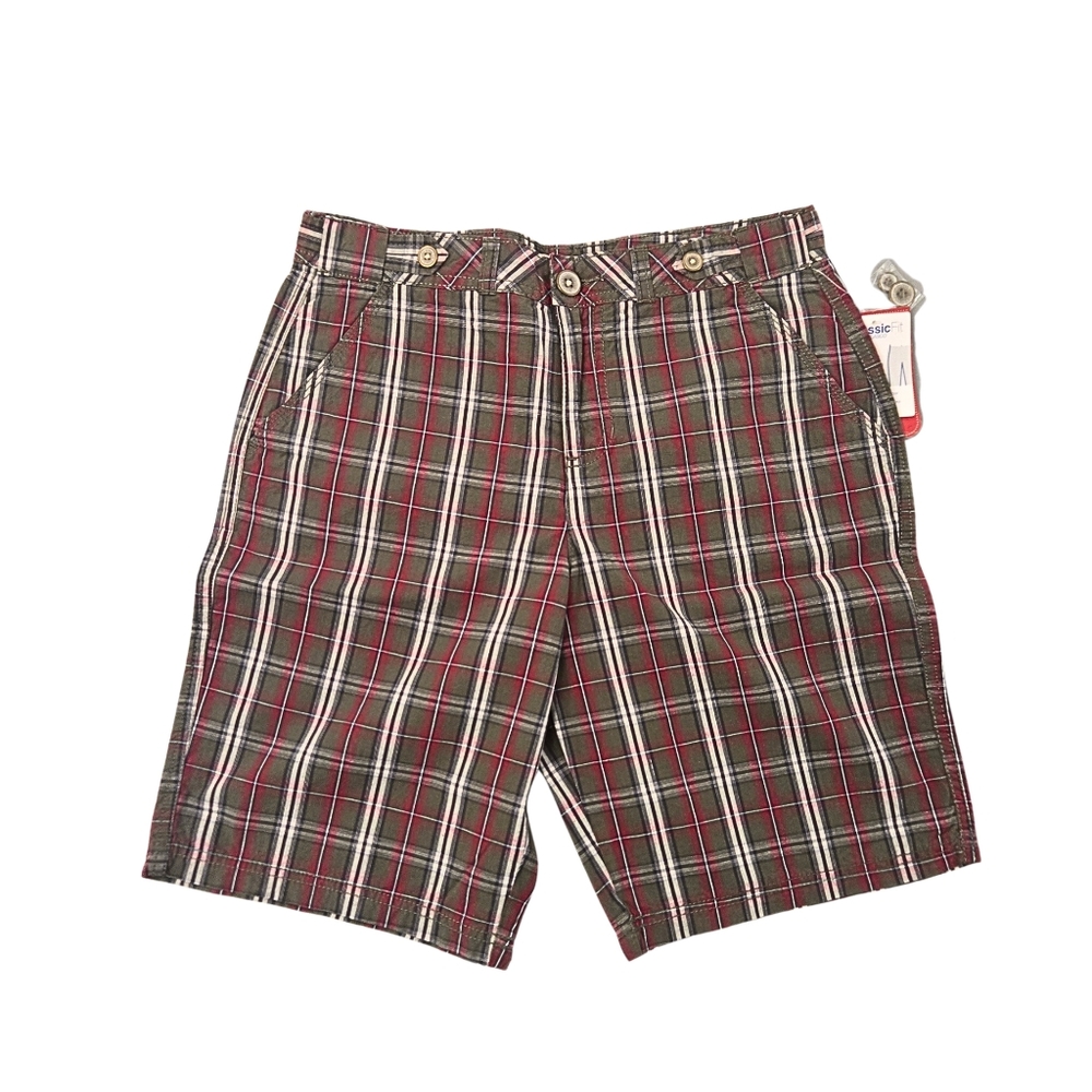 90s Vintage NWT Faded Glory Plaid Bermuda Shorts Size 4